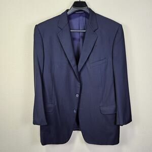 Ermenegildo Zegna Taglio Esclusivo Blazer Mens 42L Navy Stripe Wool Switzerland